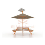 Mesa hexagonal orange - wood