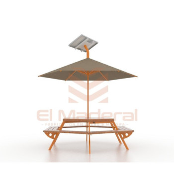 Mesa hexagonal orange - wood