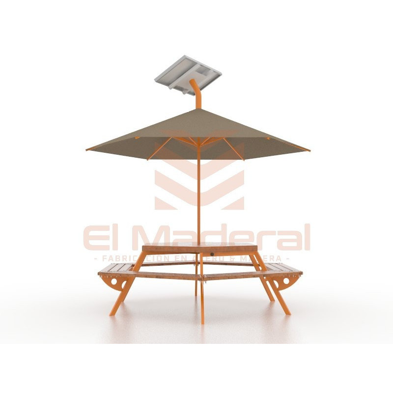 Mesa hexagonal orange - wood