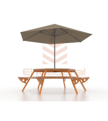 Mesa hexagonal orange-wood