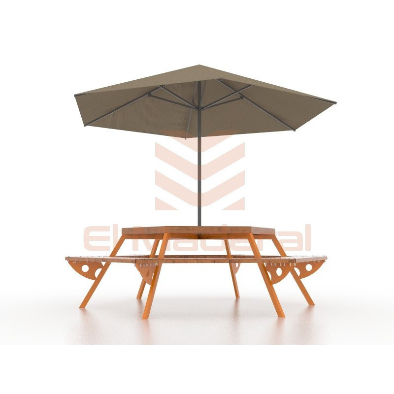 Mesa hexagonal orange-wood