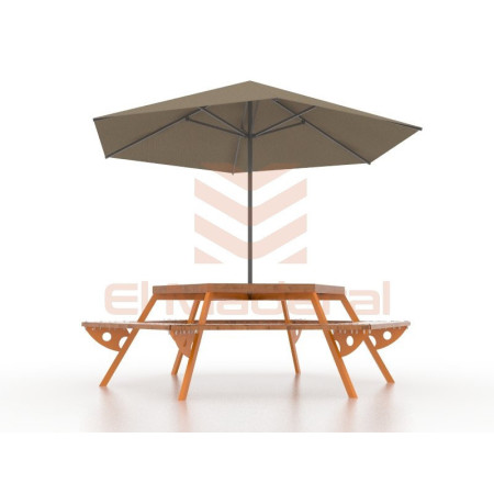 Mesa hexagonal orange-wood