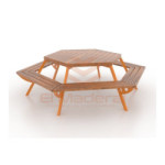 Mesa hexagonal orange-wood