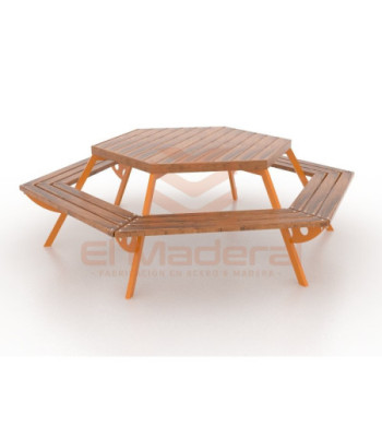 Mesa hexagonal orange-wood