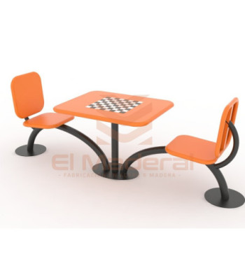 Mesa ajedrez metálica