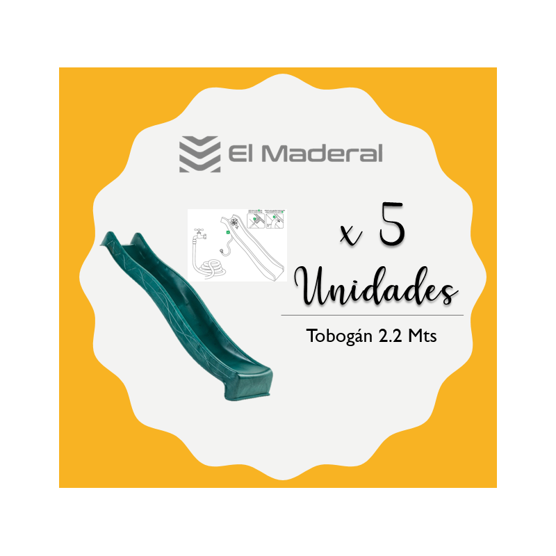 Tobogán 2.2 M para Juegos Infantiles y Piscina x 5 unidades