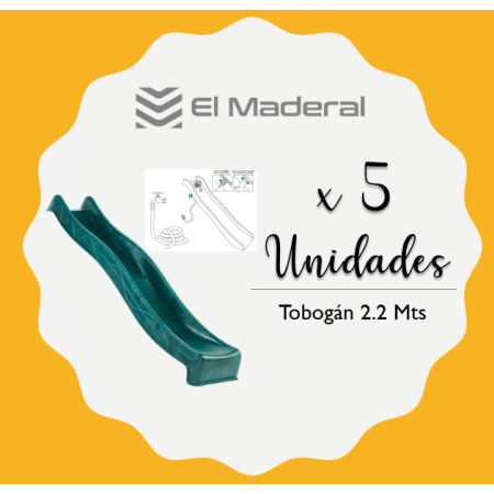 Tobogán 2.2 M para Juegos Infantiles y Piscina x 5 unidades