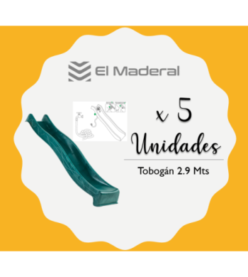 Tobogán 2.9 M para Juegos Infantiles y Piscina x 5 unidades