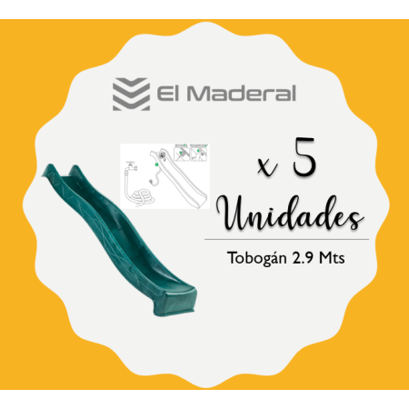 Tobogán 2.9 M para Juegos Infantiles y Piscina x 5 unidades