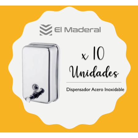 Dispensador de Jabón Acero Inoxidable 500 Ml x 10 unidades