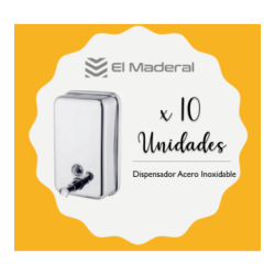 Dispensador de Jabón Acero Inoxidable 500 Ml x 10 unidades