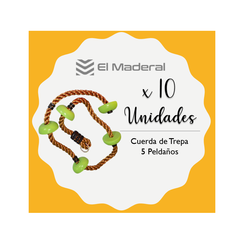 cuerda para trepar con 5 apoyos x 10 unidades