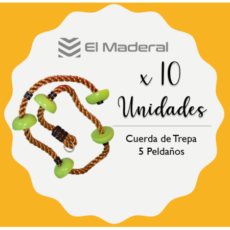 cuerda para trepar con 5 apoyos x 10 unidades