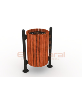 Basurero Urbano Metal Madera