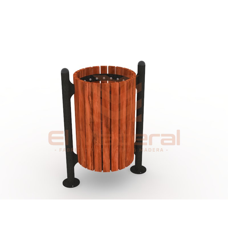 Basurero Urbano Metal Madera