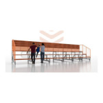 Gradería 2 cuerpos baranda alta para colegios