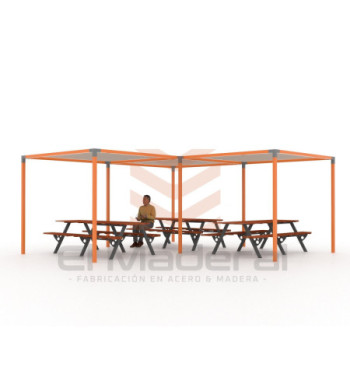 Cobertizo patio 3 cuerpos