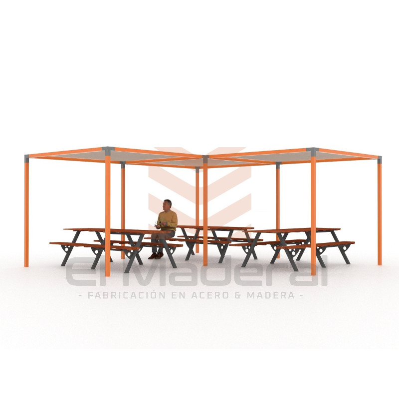 Cobertizo patio 3 cuerpos