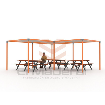 Cobertizo patio 3 cuerpos