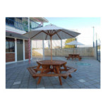 Pack Mesa Hexagonal con quitasol, 6 por el precio de 5 unid