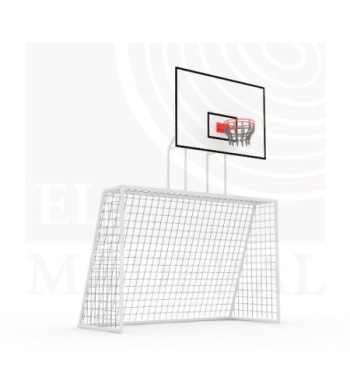 Arco de futbol y aro de basquetbol combinado