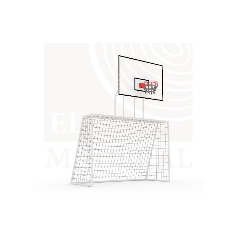 Arco de futbol y aro de basquetbol combinado