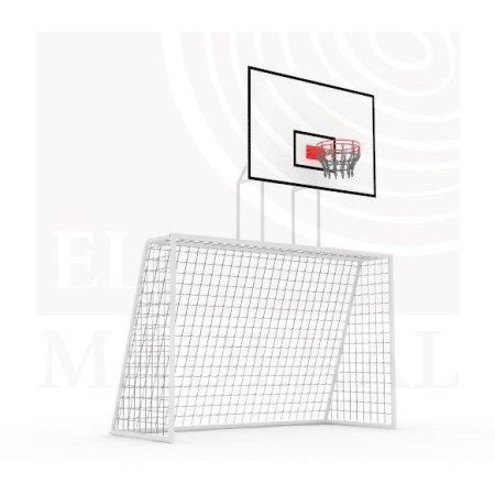 Arco de futbol y aro de basquetbol combinado
