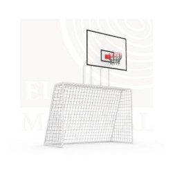 Arco de futbol y aro de basquetbol combinado