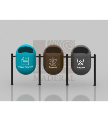 Basurero huevito triple ecológico