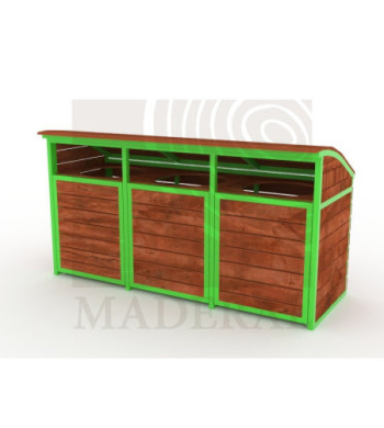 Contenedor reciclaje triple