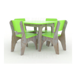 Mesa con 4 sillas terciado y melamina