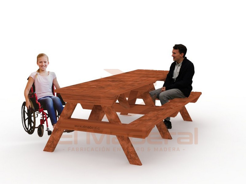 mesa inclusiva con acceso 3 x 1