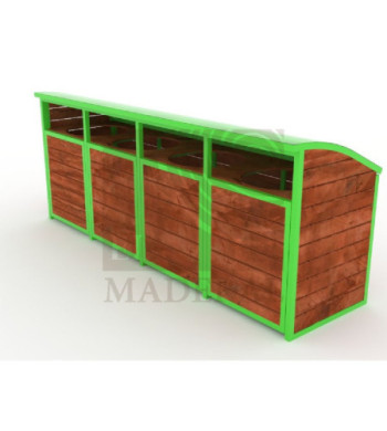 Contenedor de 4 secciones