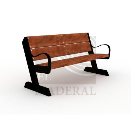 Escaño bronco, Respaldo y apoya brazo