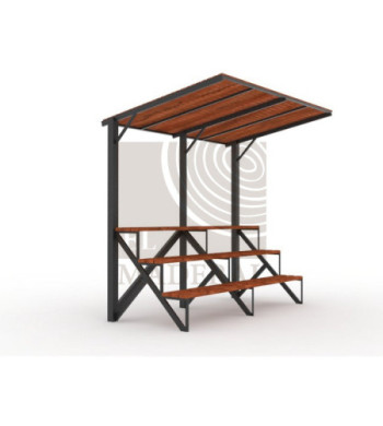 Gradería 3 niveles con techo