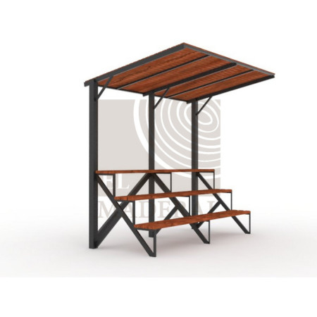 Gradería 3 niveles con techo