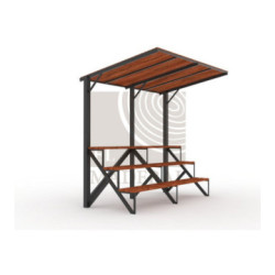 Gradería 3 niveles con techo