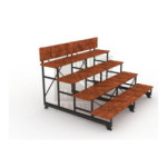 Gradería metal madera 4 niveles