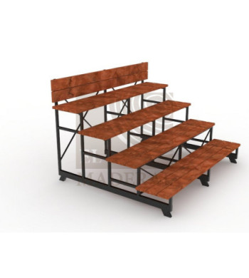 Gradería metal madera 4 niveles