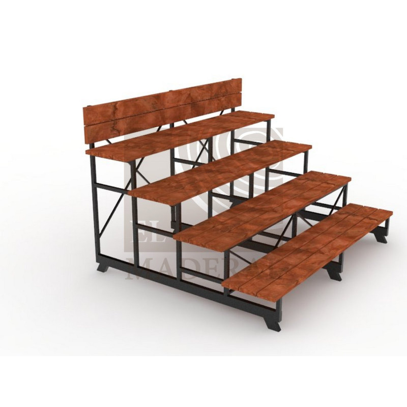 Gradería metal madera 4 niveles