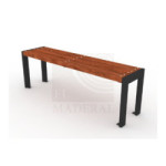 Banca alta sin respaldo de metal y madera