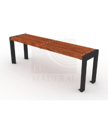 Banca alta sin respaldo de metal y madera