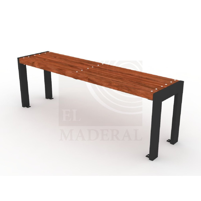 Banca alta sin respaldo de metal y madera