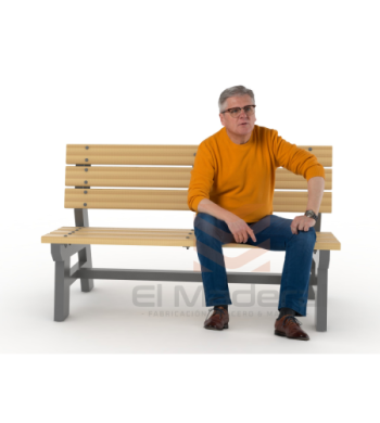 Escaño metal madera prey