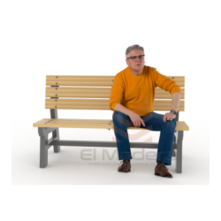 Escaño metal madera prey