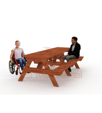 mesa inclusiva con acceso 3 x 1