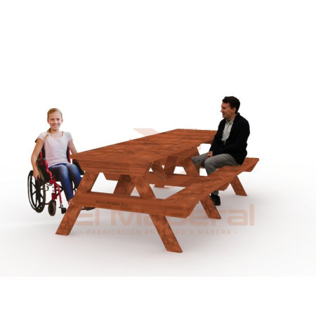 mesa inclusiva con acceso 3 x 1