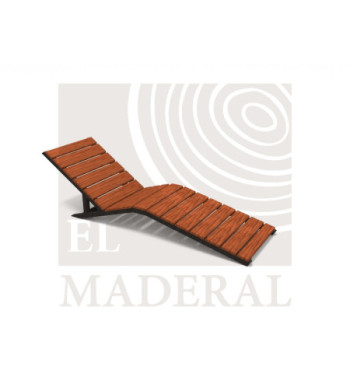 Reposera metal Madera, para alto tránsio