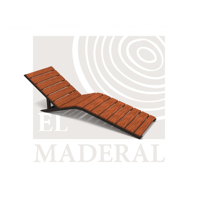 Reposera metal Madera, para alto tránsio