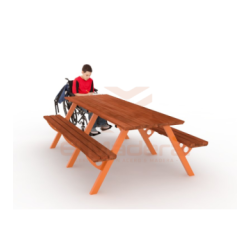 Mesa de picnic metal madera alto tránsito 250cm